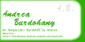 andrea burdohany business card